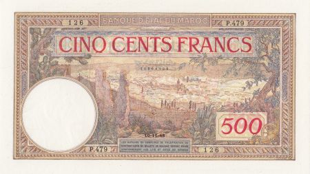 Maroc 500 Francs Vue sur la cité de Fez - 10-11-1948 - Neuf - P.15