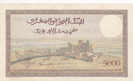 Maroc 5000 Francs Vue de la ville de Tanger - 19-04-1951- TTB - Série O.448 - P.23c