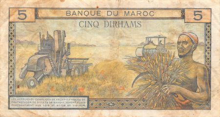 Maroc MAROC  MOHAMMED V - 5 DIRHAMS 1966 - TB+