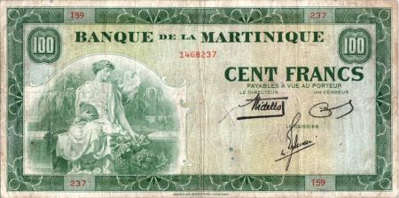 Martinique 100 Francs Agriculture - 1942