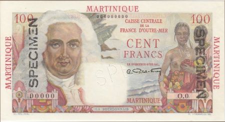 Martinique 100 Francs La Bourdonnais - 1946 Spécimen 0.o - Série 0.o