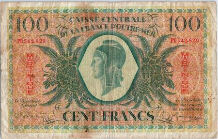 Martinique 100 Francs Marianne - 1944 - PU 542829