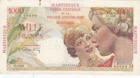 Martinique 1000 Francs Union Française - Type 1946 Spécimen O.000