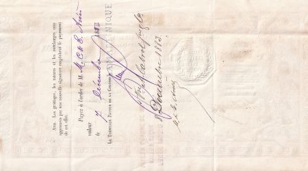 Martinique 2000 Francs - Traite du Trésor Public - Sign. Chazal - 18-04-1883 - Kol.N°47