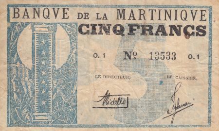 Martinique 5 Francs - Banque de la Martinique - 1941 O.1  13533