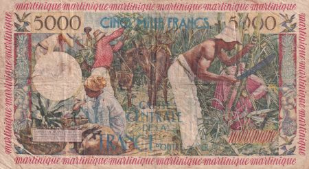 Martinique 5000 Francs - Antillaise - Canne à sucre - ND (1960) - Série O.1 - P.36