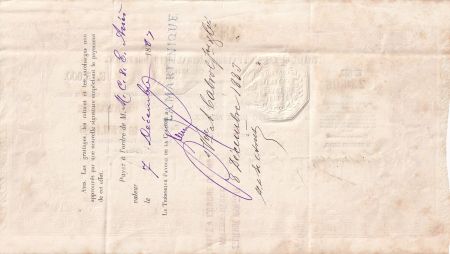 Martinique 5000 Francs - Traite du Trésor Public - Sign. Chazal - 18-04-1883 - Kol.N°46var