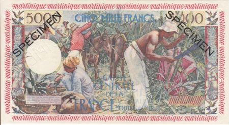 Martinique 5000 Francs Antillaise - 1955 Spécimen