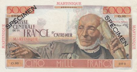 Martinique 5000 Francs Schlcher - 1946 Spécimen
