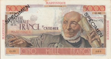 Martinique 5000 Francs Schlcher - 1952 Spécimen
