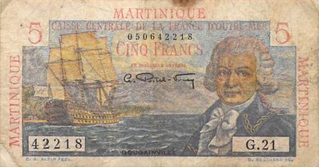 Martinique MARTINIQUE - 5 FRANCS 1947 BOUGAINVILLE