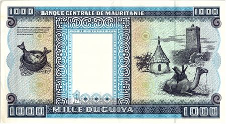 Mauritanie 1000 Ouguiya - Dromadaire hutte et poissons  - 2001 - P.9 - SUP