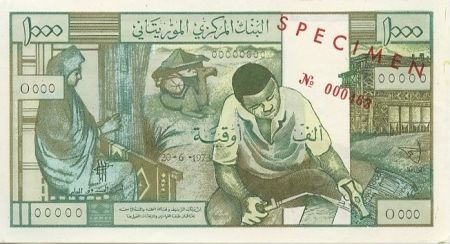 Mauritanie 1000 Ouguiya 1973 - Artisanat - Musiciennes  - Specimen