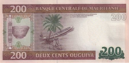 Mauritanie 200 Ouguiya  - Bateau - Palme - 2013