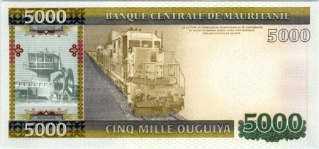 Mauritanie 5000 Ouguiya 2011 - Train - Usine