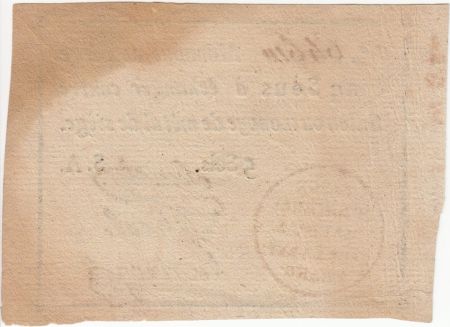 Mayence 5 Sols Noir - Tampon rouge - Série A Mai 1793