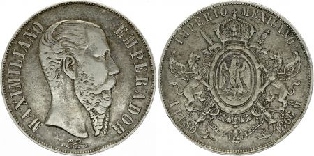 Mexique 1 Peso , Maximilien I - 1866 Mo