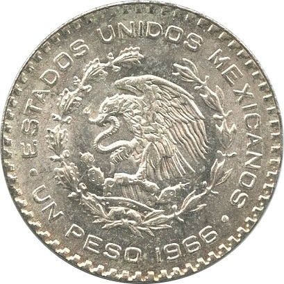 Mexique 1 Peso J.M. Morelos - Emblème national 1966