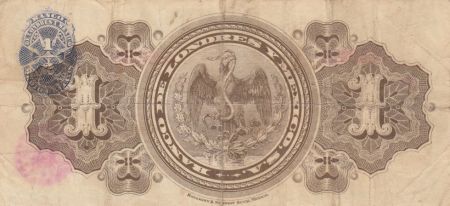 Mexique 1 Peso Justice et Paix Assises - armoiries - 1914