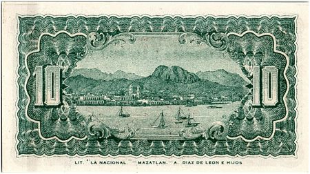 Mexique 10 Centavos - Emblème  - Paysage 1914