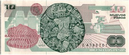 Mexique 10 Nuevos Pesos, - Général Lazaro Gardenas  - 1992