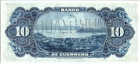 Mexique 10 Pesos , V G Saldana - 1914 - Perforé Amortizado