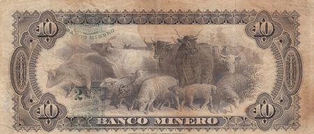 Mexique 10 Pesos El Banco Minero - 27-03-1914 - TB