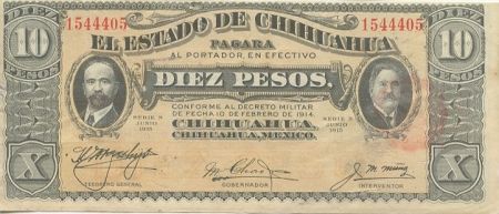 Mexique 10 Pesos F.I. Madero et A. Gonzalez