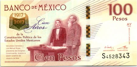 Mexique 100 Pesos - Constitution de 1917 - 2017