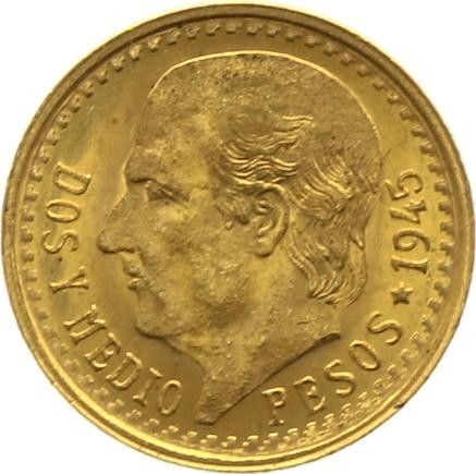 Mexique 2 1/2 Pesos Miguel Hidalgo y Costilla OR 1945 (Refrappe 2000-2009)