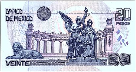 Mexique 20 Pesos - Benito Juarez - Monument  - 1994