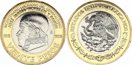 Mexique 20 Pesos, J M Morelos y Pavon - 2015