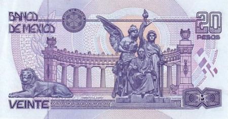 Mexique 20 Pesos J. Juarez - Statue «Hemiciclo a Juarez»