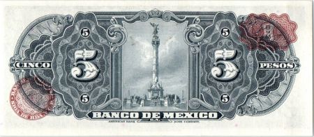 Mexique 5 Pesos - Gypsy - Momument de l\'Indépendance - 1963
