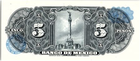 Mexique 5 Pesos - Portrait Gypsy - Monument  - 1963