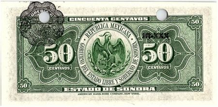 Mexique 50 Centavos I. Madero, J.M. Pino - 1915