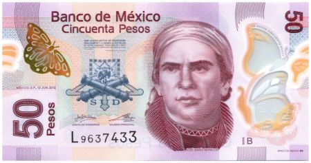 Mexique 50 Pesos José Maria Morelos - Papillons