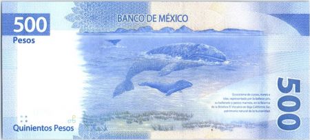 Mexique 500 Pesos - Benito Juarez - Baleines - 2017 (2018)