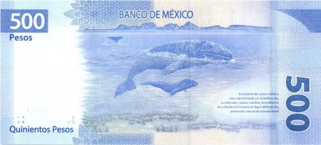 Mexique 500 Pesos - Benito Juarez - Baleines - 2021 - P.NEW