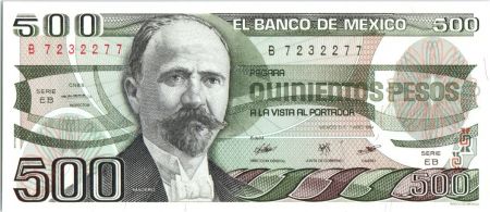Mexique 500 Pesos - Madero - Bas relief - 1984