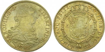 Mexique 8 Escudos Charles III - Armoiries 1785 FM Mo Mexico