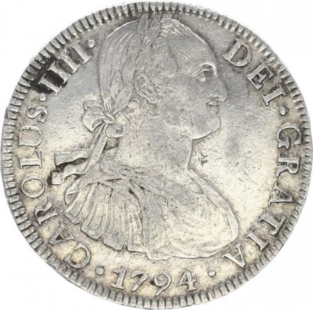 Mexique 8 Reales Charles IIII - Armoiries - 1794 FM