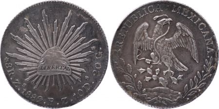 Mexique 8 Reales Emblème national - 1889 Zs FZ Zacatecas