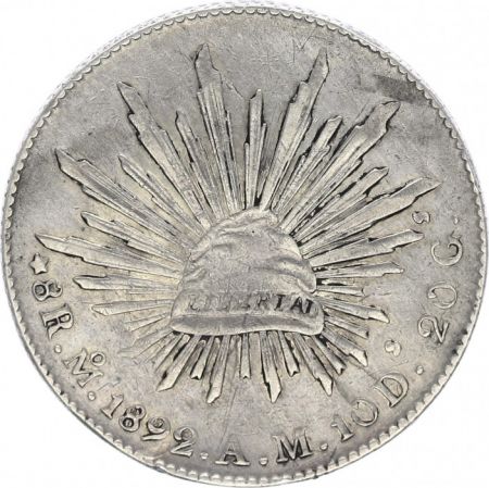 Mexique 8 Reales Emblème national - 1892 MO Mexico