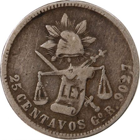 Mexique MEXIQUE - 25 CENTAVOS ARGENT 1886 Go R
