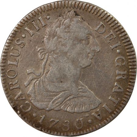 Mexique MEXIQUE  CHARLES III - 2 REALES ARGENT 1780 MEXICO