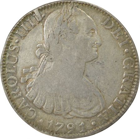 Mexique Mexique, Charles IV - 8 Reales Argent 1791 Mo Mexico Fm