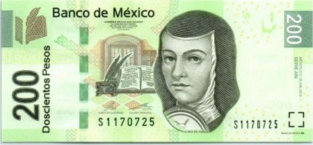 Mexique P.125 200 Pesos, Juana de Asbaje - Eglise - 2013