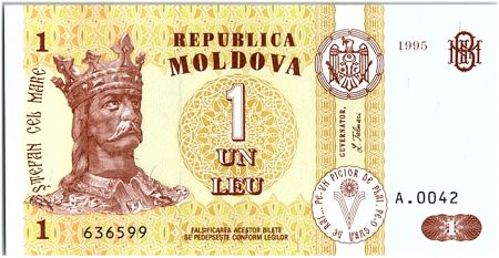 Moldavie 1 Leu Roi Stefan - 1995