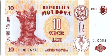 Moldavie 10 Lei Roi Stefan - 1995